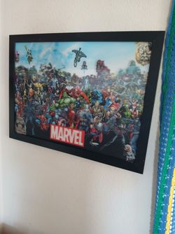 Wood Framed 3D Marvel Comics Picture