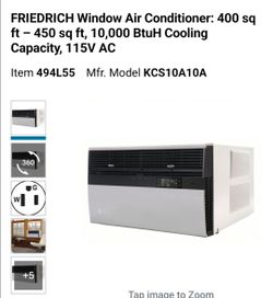 Friedrich window a/c 10000 btu