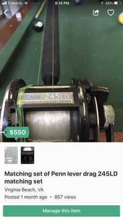 Penn lever drag matching set