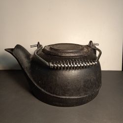 Vintage Black Cast Iron Teapot / Kettle
