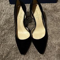 Jessica Simpson Black Embroidered Velvet 