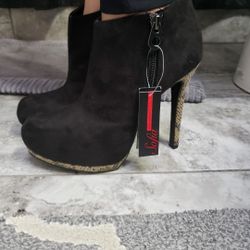 Black Suede Booties 