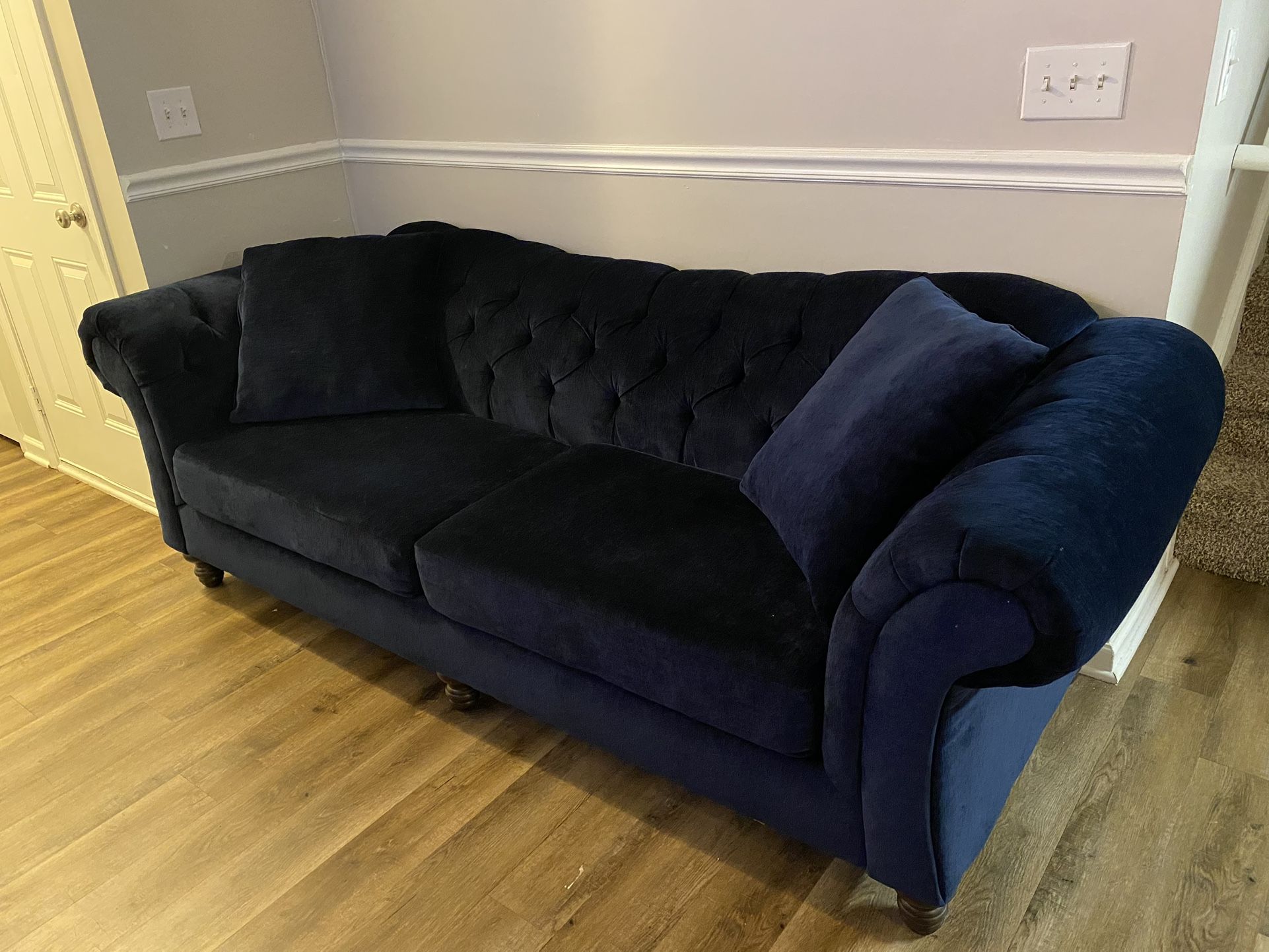 2 COUCHES NAVY VELVET