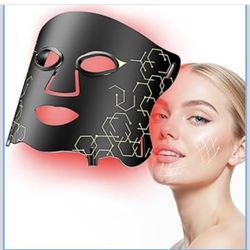 LED Light Therapy mask (E106A) for Face, LED Light Therapy Mask with Adjustable Brightness and Timer, Soft Silicone Red Light Therapy Mask for Home & 