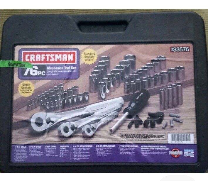 Sears Craftsman 76 Piece Mechanics Tool Socket Set 33576