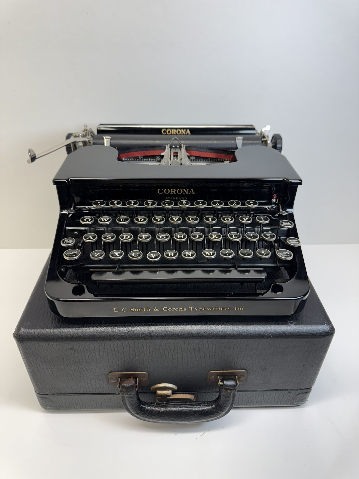 1930s Corona Standard Portable Typewriter Flat Top w/Case (Beautiful Time Capsule)