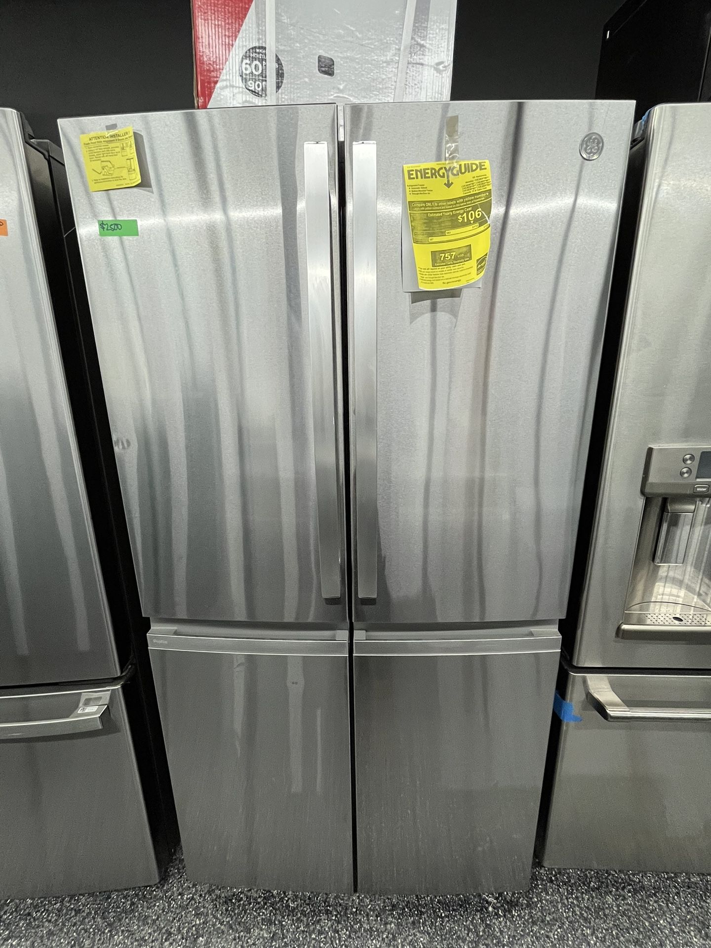 GE Profile Quad 4 Door Stainless Steel Refrigerator Door In Door
