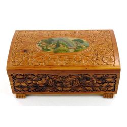 Hand Made Cedar Wood Jewelry Makeup Trinket Box