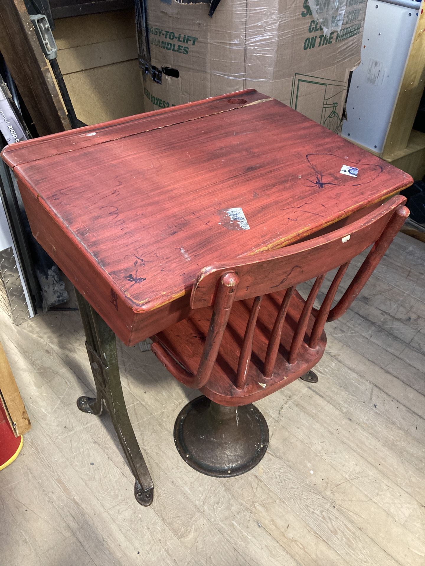 Old Kids School Desk And Chair