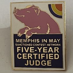 Rare found excellent Memphis in May  five-year certified judge lapel pin