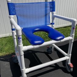 IPU Oversize Open Front Soft Seat Rolling PVC Shower Chair