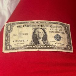 1$ series 1935F  blue seal note ( SHIP ONLY) 