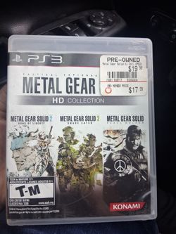 Playstation  PS3 METAL GEAR HD COLLECTION  IN MINT CONDITION ADULT  OWNED