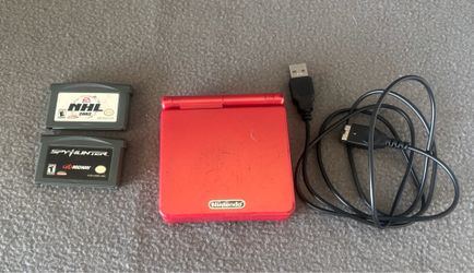 Nintendo Game Boy Advance SP AGS-001 Flame Red Bundle