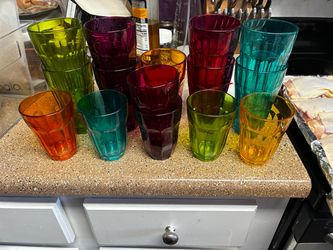 Multicolor Glass Tumblers Set