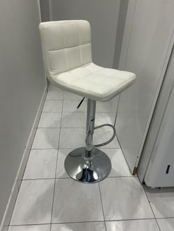 White Swivel Upholstered Counter Stool set of 4