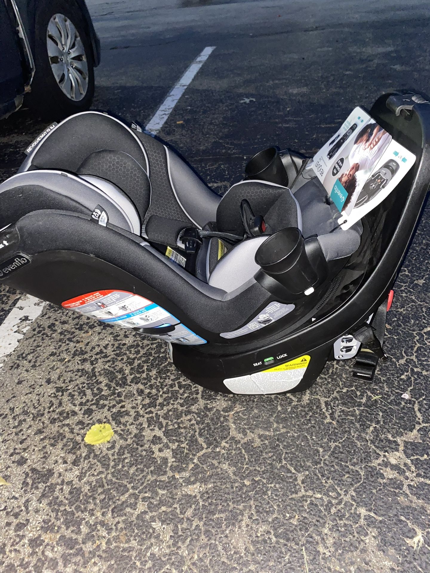Evenflo Revolve 360 Slim 2-in-1 Rotational Convertible Car Seat - Canton Black 