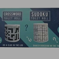 Fizz Creations Crossword and Sudoku Toilet Paper Roll Novelty Gag Gift