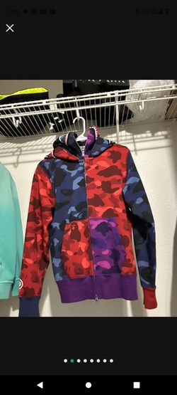 Bape multicolor double hoodie