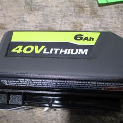 RYOBI 40V 6.0Ah High Capacity Lithium-Ion Power Tool Battery  The Genuine OEM Ryobi 40 Volt 6ah Lithium-Ion High Capacity Battery is a premium power t