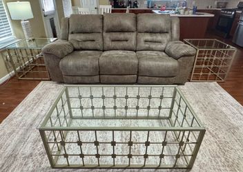Recliner couch w/ coffee table & end tables