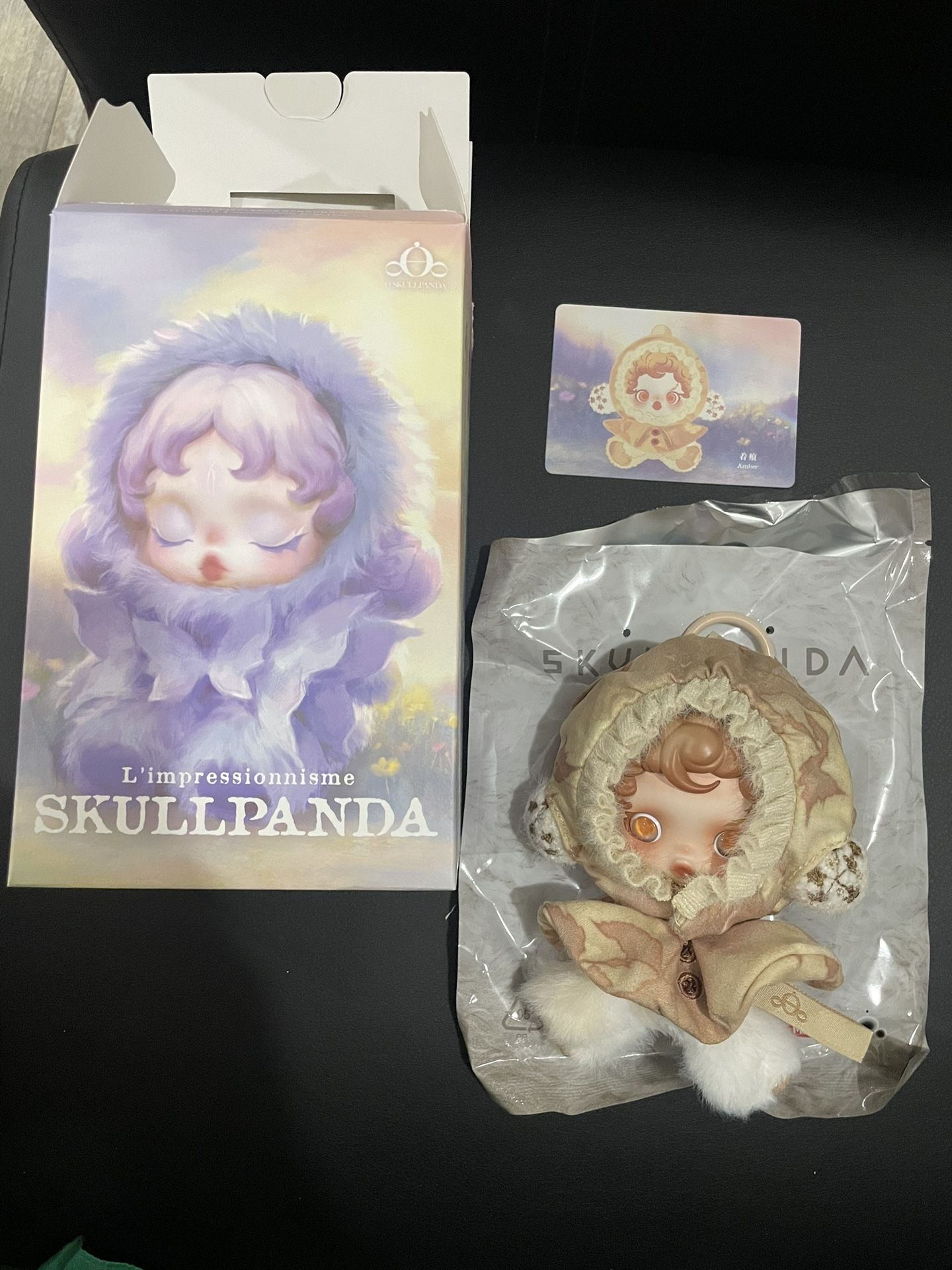 POP MART × Skullpanda “L’impressionnisme” Amber Figure w/ Card & Box