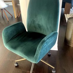Dark Green Velvet Leighton Upholstered Office Chair
