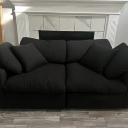 Black Plush Sofa 