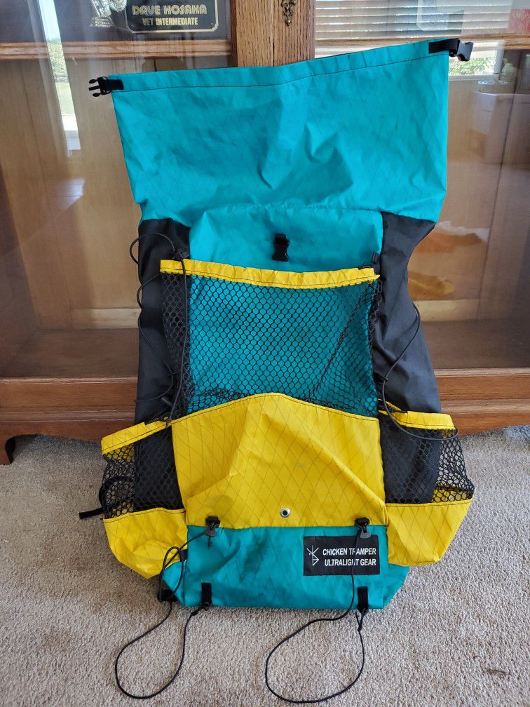 Chicken Tramper Ultralight Gear - Backpacking / Thru Hiking Internal Frame Backpack - 35L - Yellow / Black / Teal