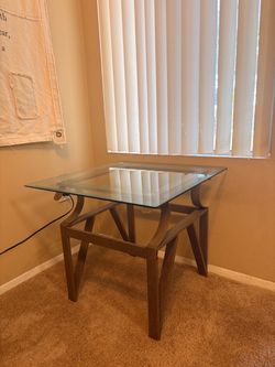 Glass side table
