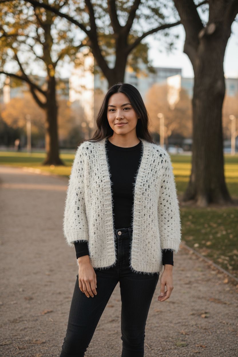 Hexagon Cardigan Sweater 