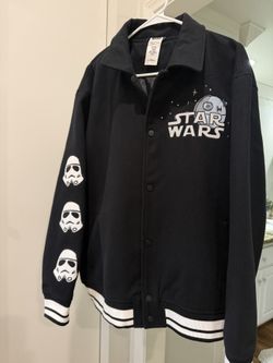 Disney Parks Star Wars Varsity Jacket XL Black Darth Vader Stormtrooper Disneyland