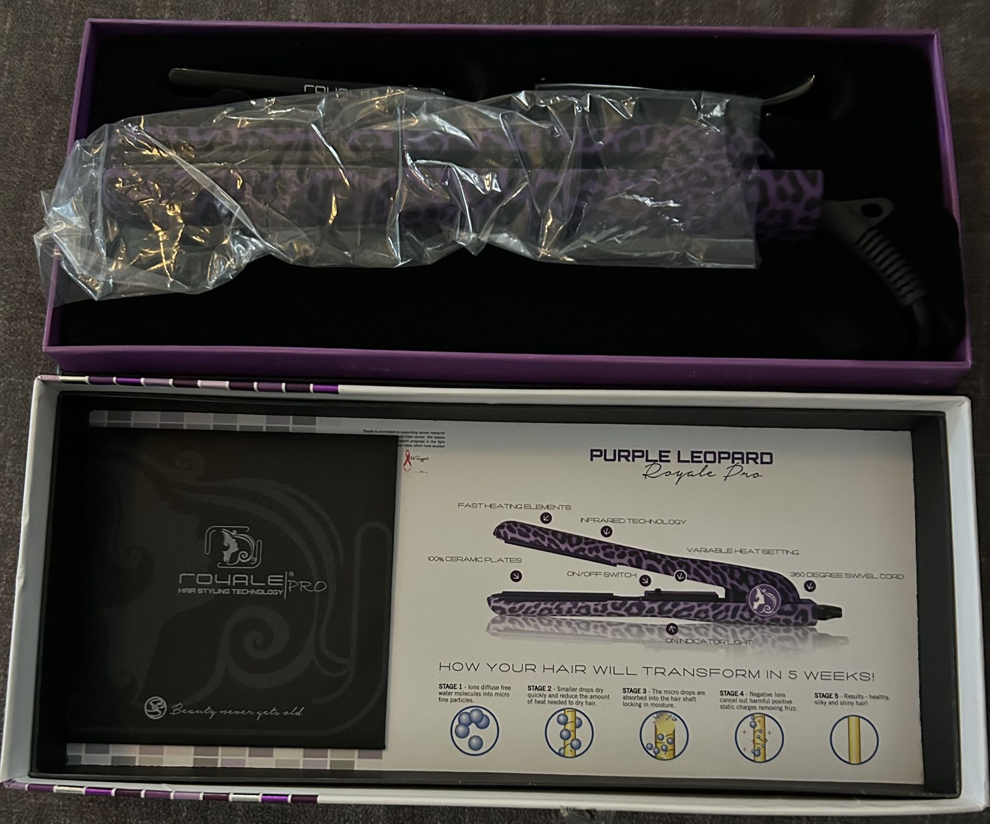 Purple Leopard Royale Pro Hair Straightener