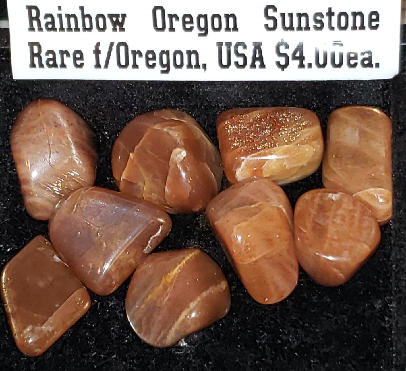 1pc Rare Oregon Rainbow Sunstone Tumbled & Polished Healing Crystal Gemstones from Oregon, USA