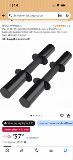 Olympic dumbbell handles