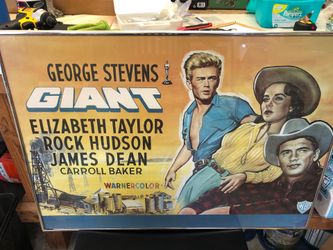 Vintage style reprint James Dean “Giant” poster framed