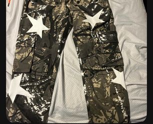 Camo Cargo Pants with Star Print
