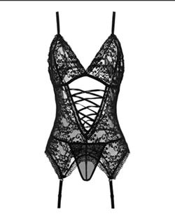 SMALL Lingerie Women's Underwear Garter Set Perspective Three-Point Sexy Lingerie (No Stockings