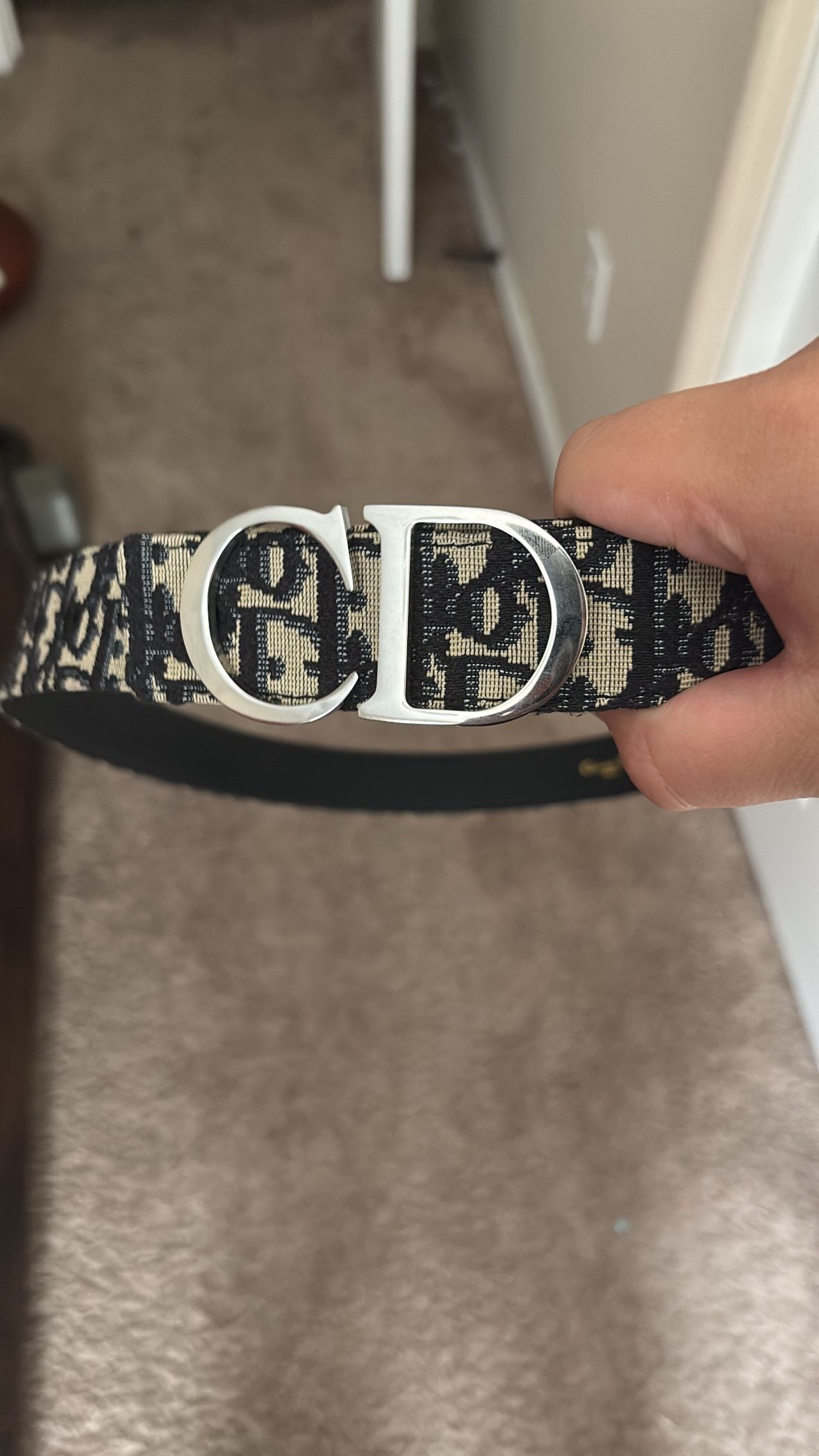 christian dior oblique belt, size 38-40