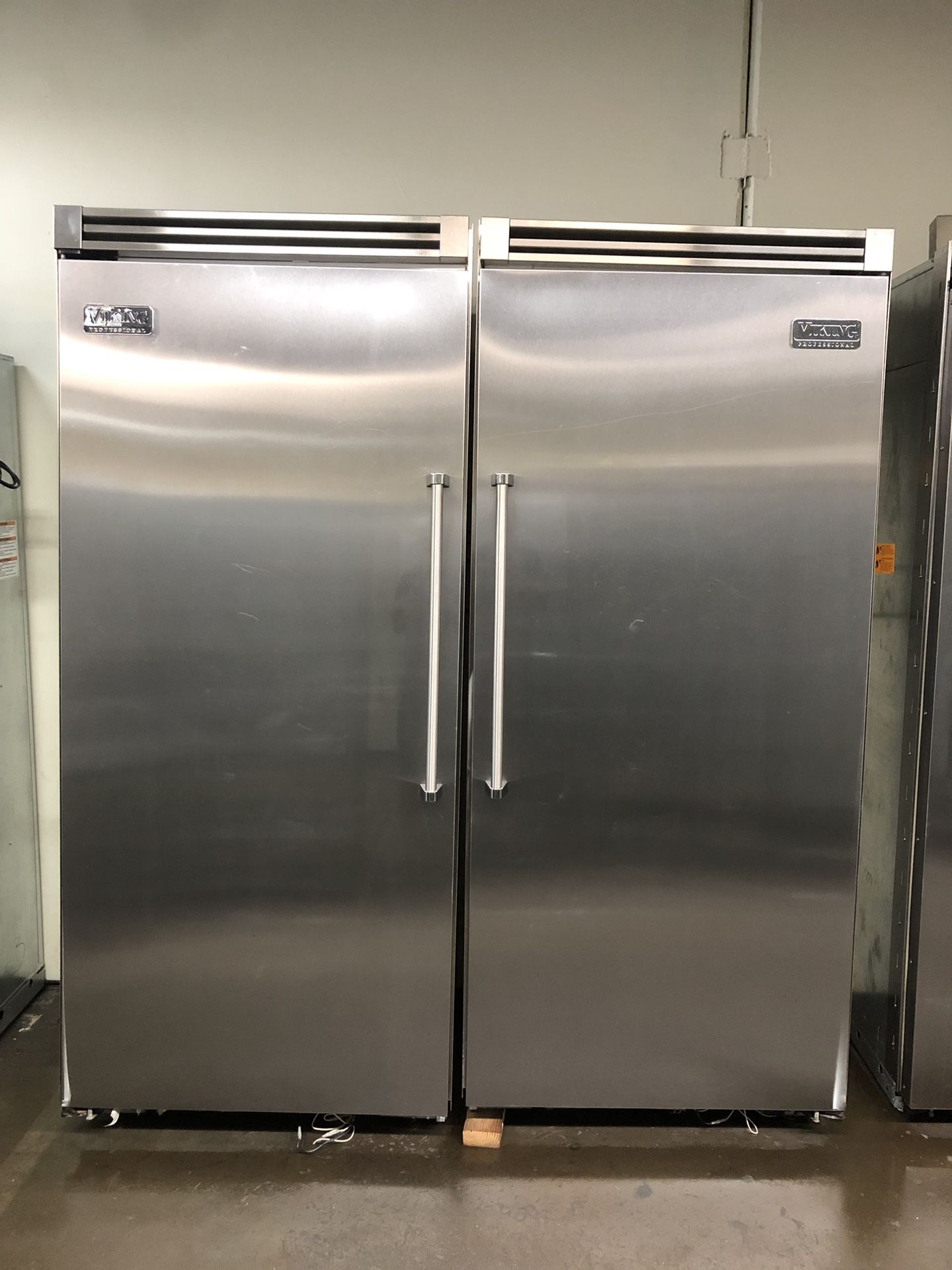 Viking 72” Stainless Steel Built In Side By Side Refrigerator Freezer Column Set