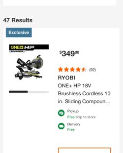 Ryobi Mitter Saw 10” Skidding 18v Comes Complete With Batttery And Charger 