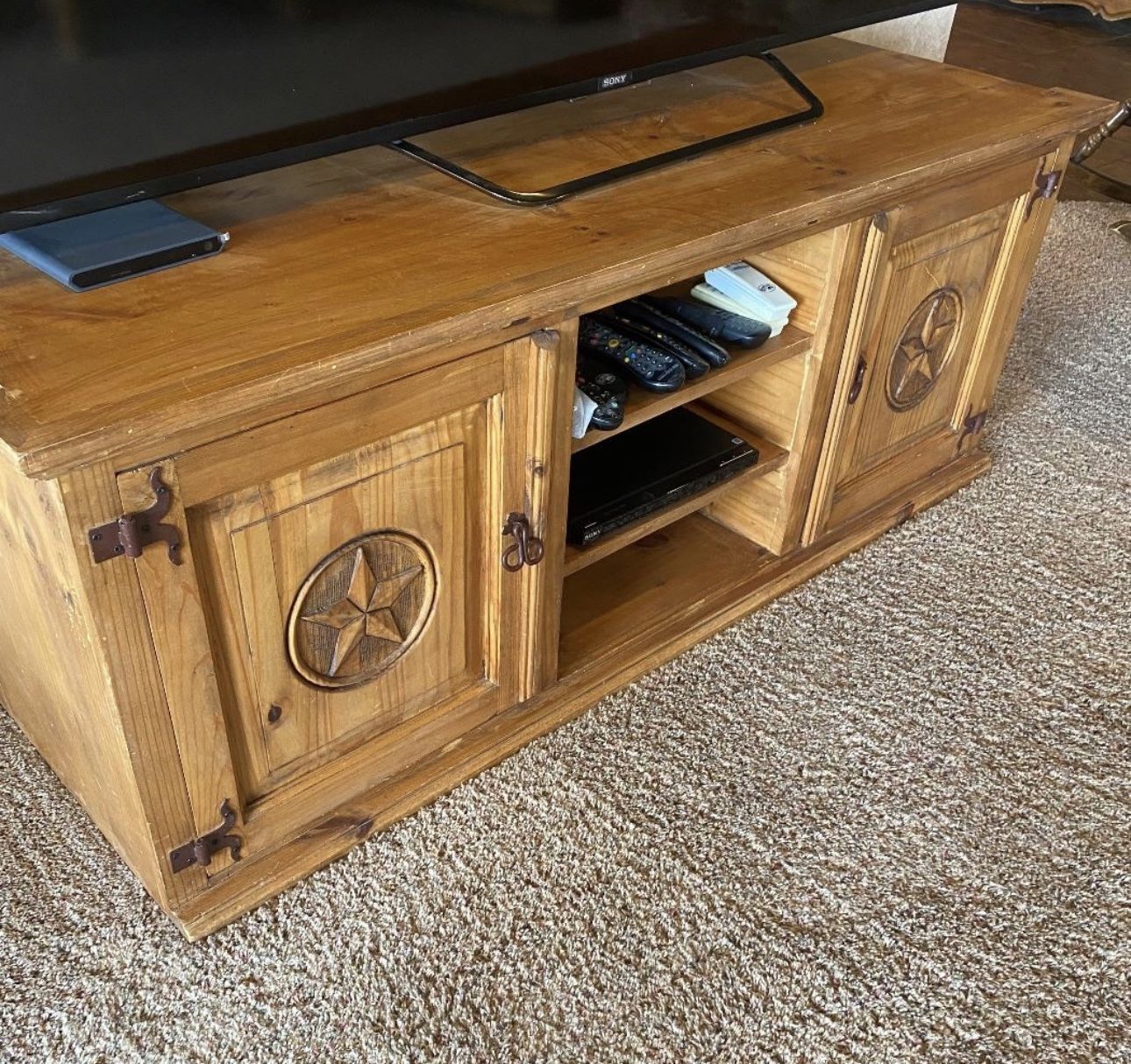 Rustic Western Texas Star TV Console Table 