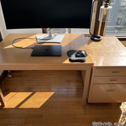 Wood Desk With Drawers