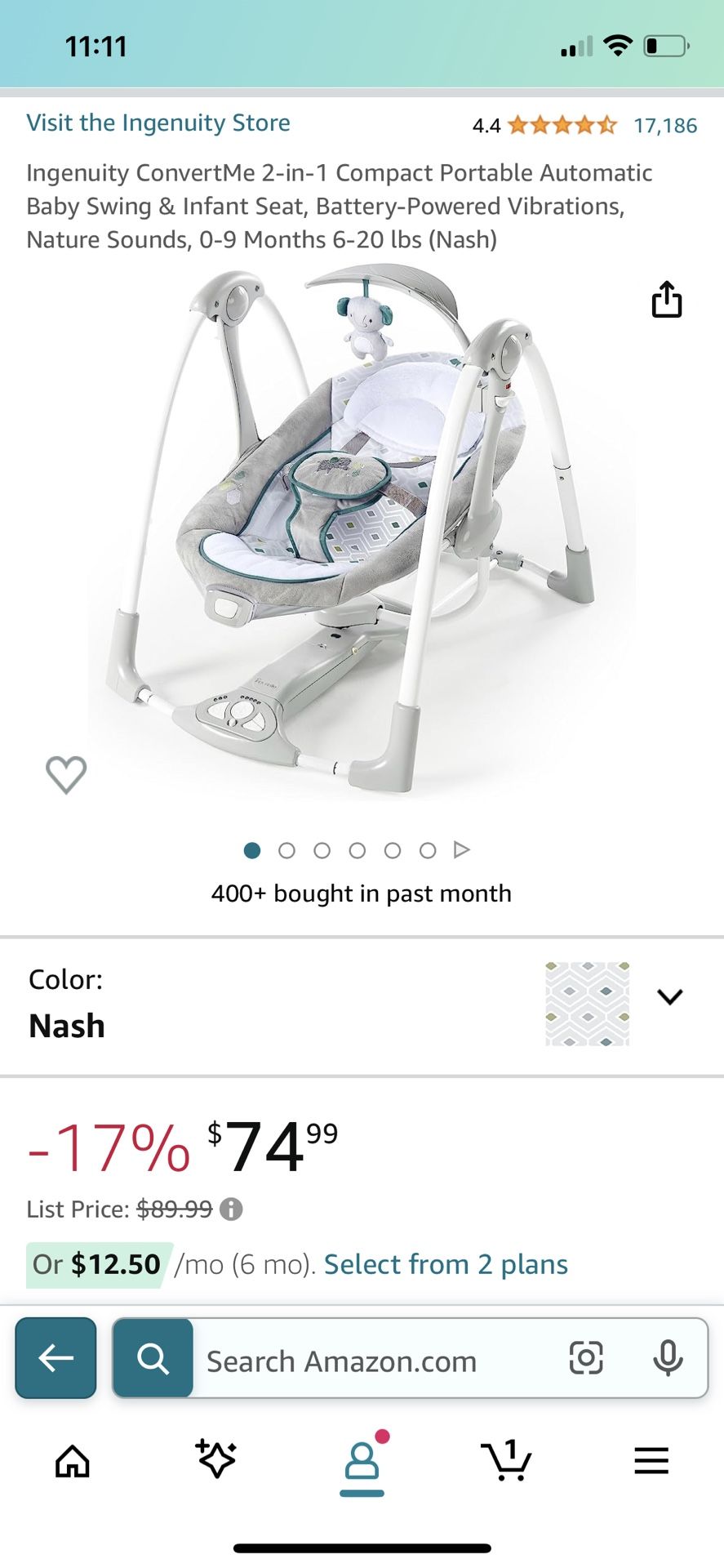 Ingenuity Baby Swing & Infant seat