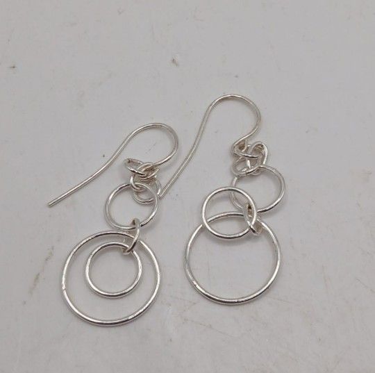 Sterling Silver Interlocking Hoop Earrings