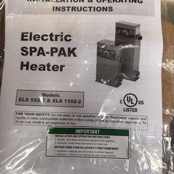 Spa heater brand new