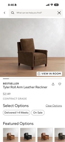 Like new Pottery Barn Leather Recliner