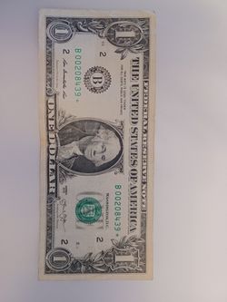 Star Note $1 Bill Very Rare Find Only 2 Prints
