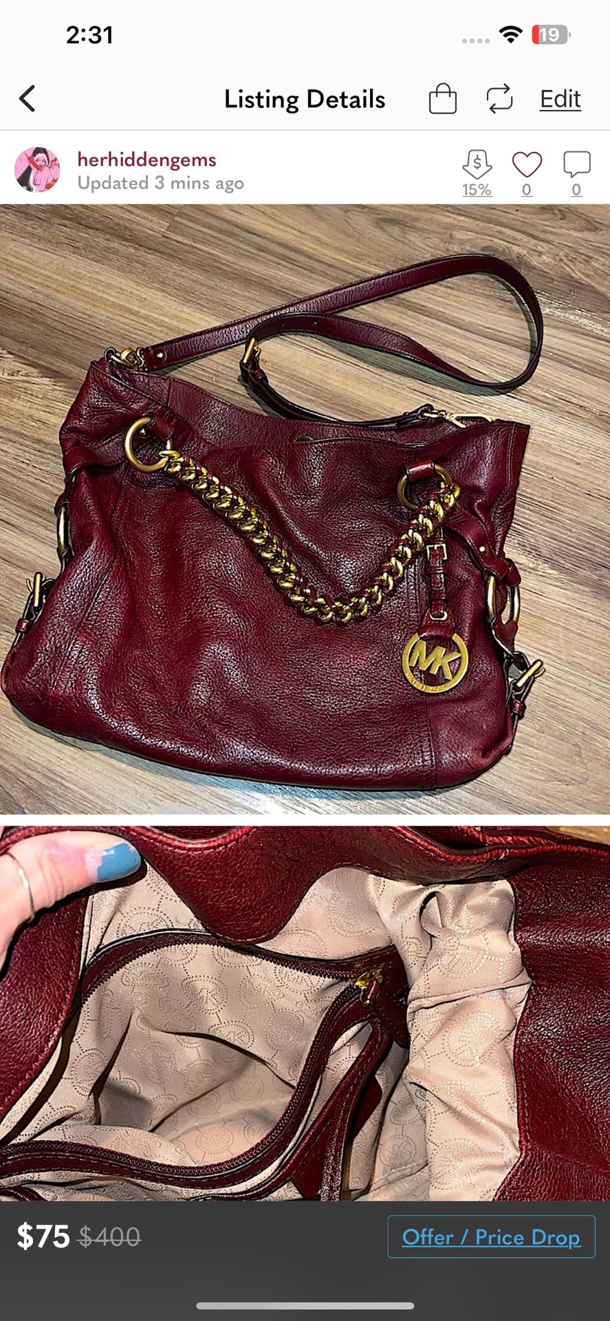 brown leather michael kors crossbody bag