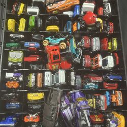 100+ Hot Wheels Cars Lot with Storage Case